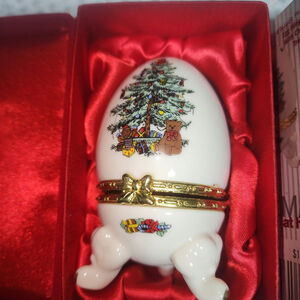 BAUM BROTHERS EUC FORMALITIES CHRISTMAS EGG TRINKET BOX